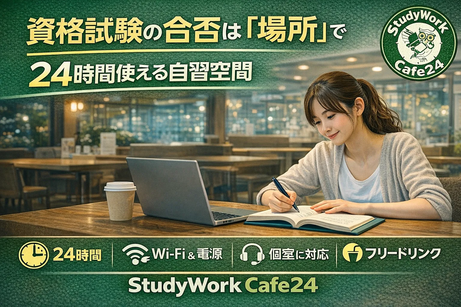 資格試験の勉強は場所で決まる。西早稲田のStudyWork Cafe24